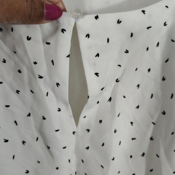 Abound Tank Top Sheer Lined Women Size 2X Ivory Black Print Spaghetti Strap - Picture 4 of 9